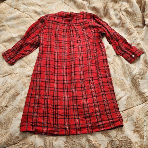 People Tree Fair Trade Red Plaid Tunic Dress size 4 - Picture 4 of 8